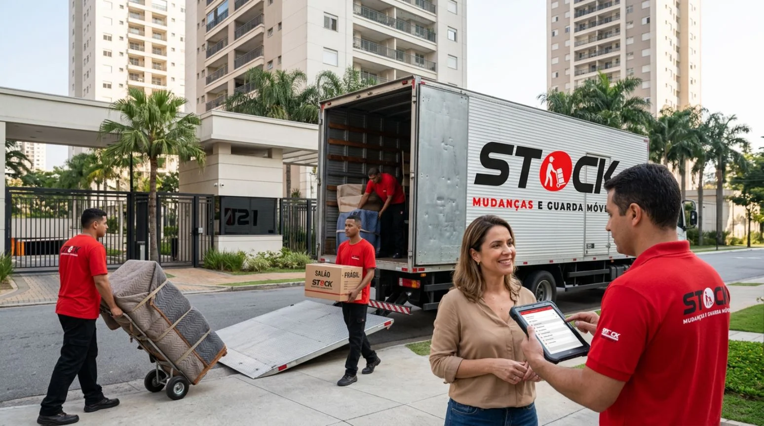 Stock Mudanças 3 Caminhão de transporte interestadual da Stock